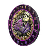 Howling Wolf Beneath Golden Moonlight Dartscheibe (Vorderseite rechts)