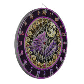 Howling Wolf Beneath Golden Moonlight Dartscheibe (Vorderseite Links)