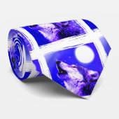 Howling Wolf - Blue Night & Moon Krawatte (Gerollt)