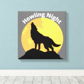 Howling Wolf Canvas Print Wall Art Leinwanddruck (Insitu (Holzboden))