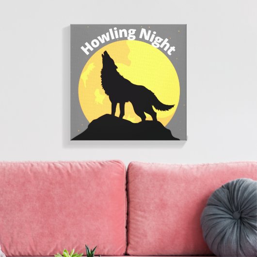 Howling Wolf Canvas Print Wall Art Leinwanddruck (Insitu (Wohnzimmer))