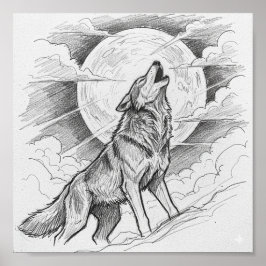 Howling Wolf Concept Art Poster