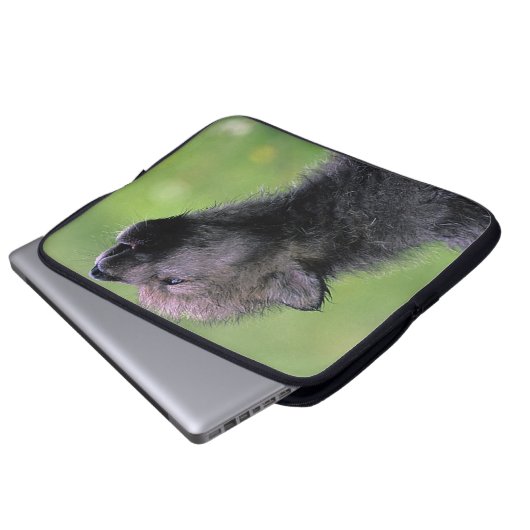 Howling Wolf Cub Laptopschutzhülle (Vorne Knopf)