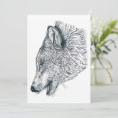 Howling Wolf Dankeskarte (Stehend Vorderseite)