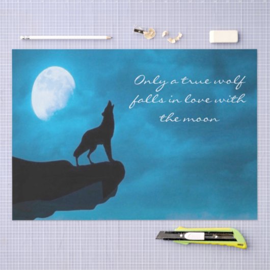 Howling Wolf Decoupage Seidenpapier (Handwerk)