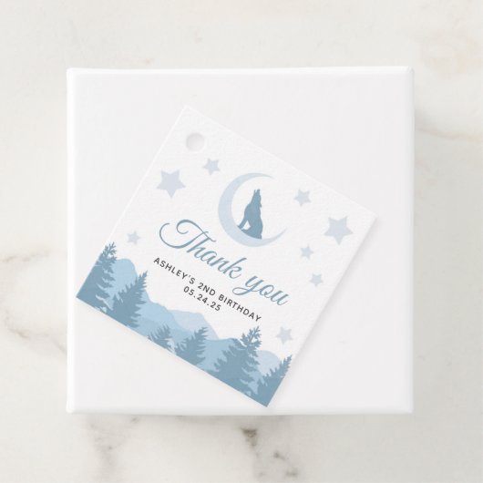 Howling Wolf Favor Tag Geschenkanhänger (Beispiel)