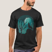 Howling Wolf Forest Animal Moon Nature Liebe T-Shirt (Vorderseite)