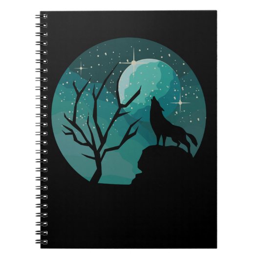 Howling Wolf Forest Animal Moon Nature Love Notizblock (Vorderseite)