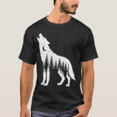 Howling Wolf Forest Moon T-Shirt (Vorderseite)