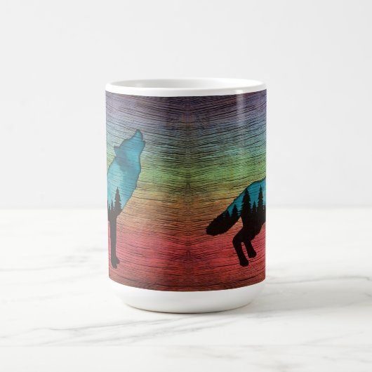 Howling Wolf Forest Trees Kaffeetasse (Mittel)