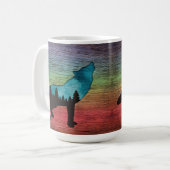 Howling Wolf Forest Trees Kaffeetasse (Vorderseite Links)