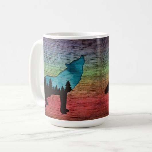Howling Wolf Forest Trees Kaffeetasse (Vorderseite Links)