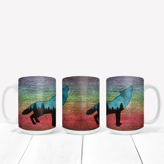 Howling Wolf Forest Trees Kaffeetasse