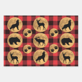 Howling Wolf Full Moon Deer Elk Bear Geschenkpapier Set (Vorderseite 3)