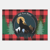 Howling Wolf Full Moon Deer Elk Bear Geschenkpapier Set (Vorderseite)