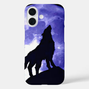 Howling Wolf & Fullmoon iPhone 16 Hülle