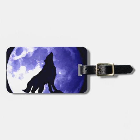Howling Wolf & Fullmoon Gepäckanhänger (Vorderseite horizontal)