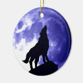 Howling Wolf & Fullmoon Keramikornament (Links)