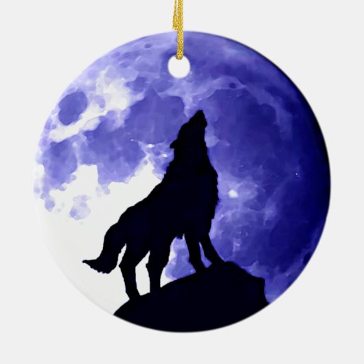 Howling Wolf & Fullmoon Keramikornament (Hinten)