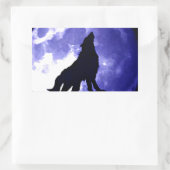 Howling Wolf & Fullmoon Rechteckiger Aufkleber (Tasche)