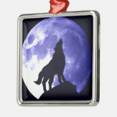 Howling Wolf & Fullmoon Silbernes Ornament (Links)