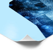 Howling Wolf funkelnd Silhouette blau Poster (Ecke)