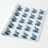 Howling Wolf funkelnd Silhouette Geschenkpapier (Ungerollt)