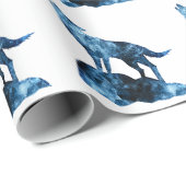 Howling Wolf funkelnd Silhouette Geschenkpapier (Rolleneckpunkt)