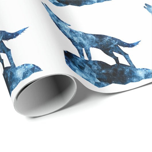 Howling Wolf funkelnd Silhouette Geschenkpapier (Rolleneckpunkt)