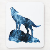 Howling Wolf funkelnd Silhouette Mousepad (Vorne)