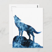 Howling Wolf funkelnd Silhouette Postkarte (Vorne/Hinten)