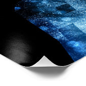 Howling Wolf funkelnd Silhouette schwarz Poster (Ecke)