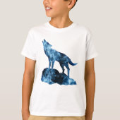 Howling Wolf funkelnd Silhouette T-Shirt (Vorderseite)