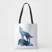 Howling Wolf funkelnd Silhouette Tasche (Vorderseite)