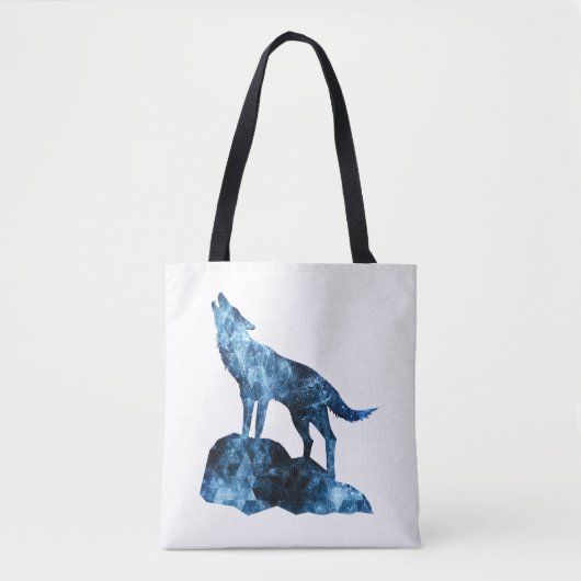 Howling Wolf funkelnd Silhouette Tasche (Vorderseite)