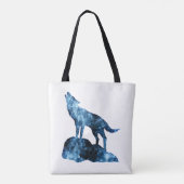 Howling Wolf funkelnd Silhouette Tasche (Rückseite)