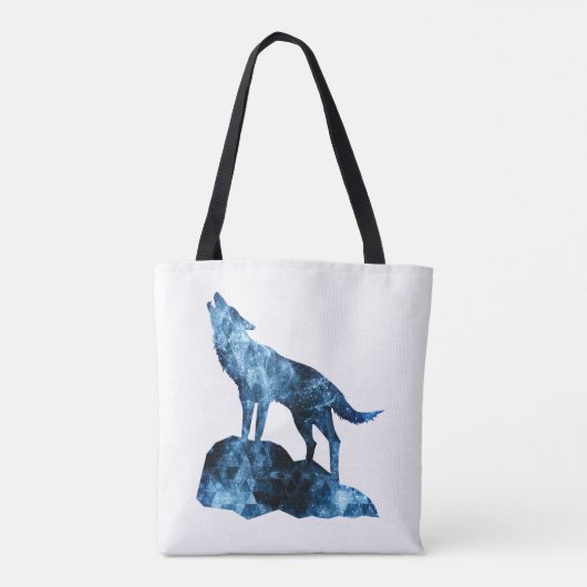 Howling Wolf funkelnd Silhouette Tasche (Rückseite)