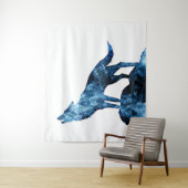 Howling Wolf funkelnd Silhouette Wandteppich (Beispiel)