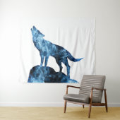 Howling Wolf funkelnd Silhouette Wandteppich (Beispiel (Horizontal))