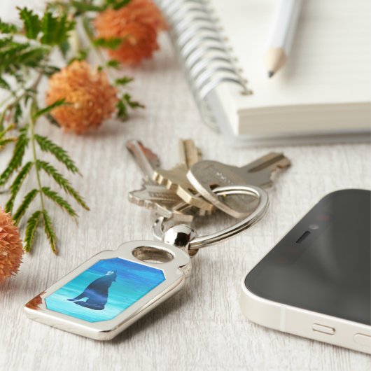 Howling Wolf für Wolf-Liebhaber Schlüsselanhänger (Seite)