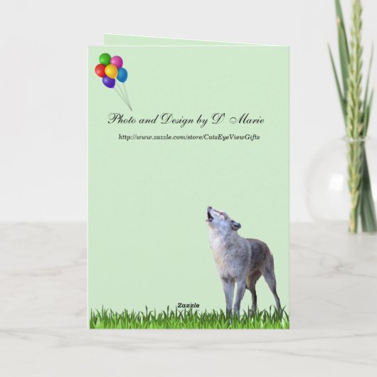 Howling Wolf Geburtstagskarte Karte (Rückseite)