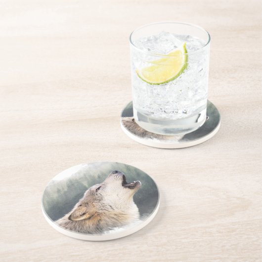 Howling Wolf Getränkeuntersetzer (Seite)