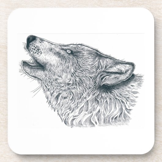 Howling Wolf Getränkeuntersetzer (Vorderseite)