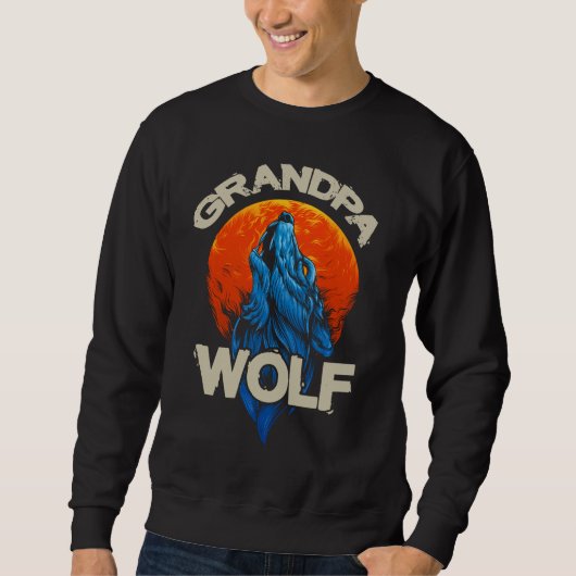 Howling Wolf Grandpa Familienspass Sweatshirt (Vorderseite)