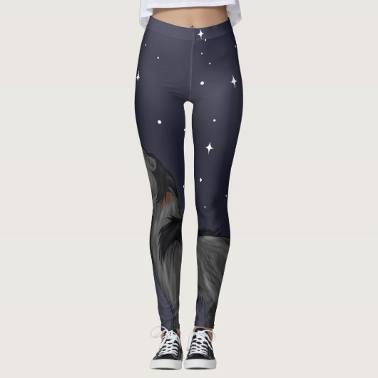 Howling Wolf (Grau) Leggings (Vorderseite)