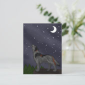 Howling Wolf (Grau) Postkarte (Stehend Vorderseite)