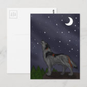 Howling Wolf (Grau) Postkarte (Vorne/Hinten)