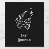 Howling Wolf Halloween Hinzufügen von Text Weinetikett (Einzelnes Label)