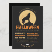 Howling Wolf Halloween-Party Einladung (Vorne/Hinten)