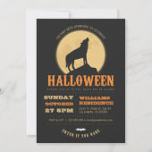 Howling Wolf Halloween-Party Einladung (Vorderseite)